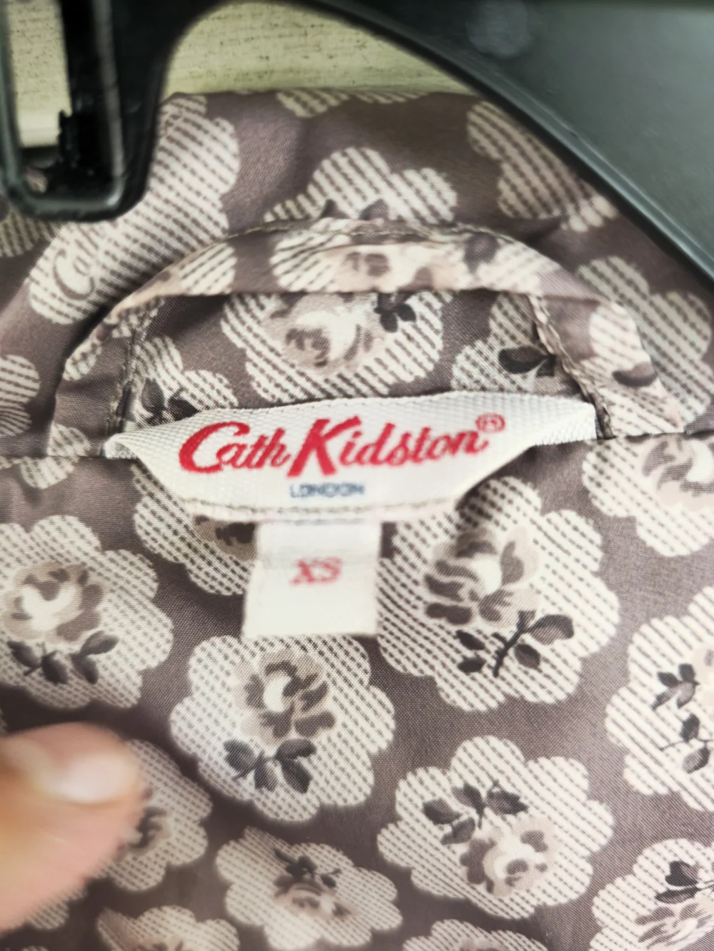 Cath Kidston Taupe and Cream Floral Lined Rain Jacket